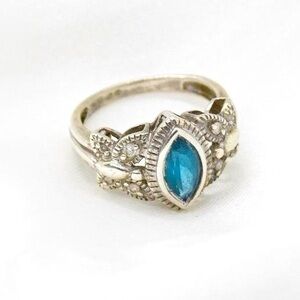 Sterling Silver Butterfly Gemstone Ring